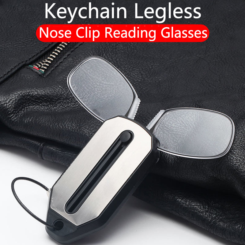 Mini gafas de lectura portátiles con Clip para la nariz para hombre y mujer, gafas para presbicia con aumento portátil sin montura, gafas para mujer