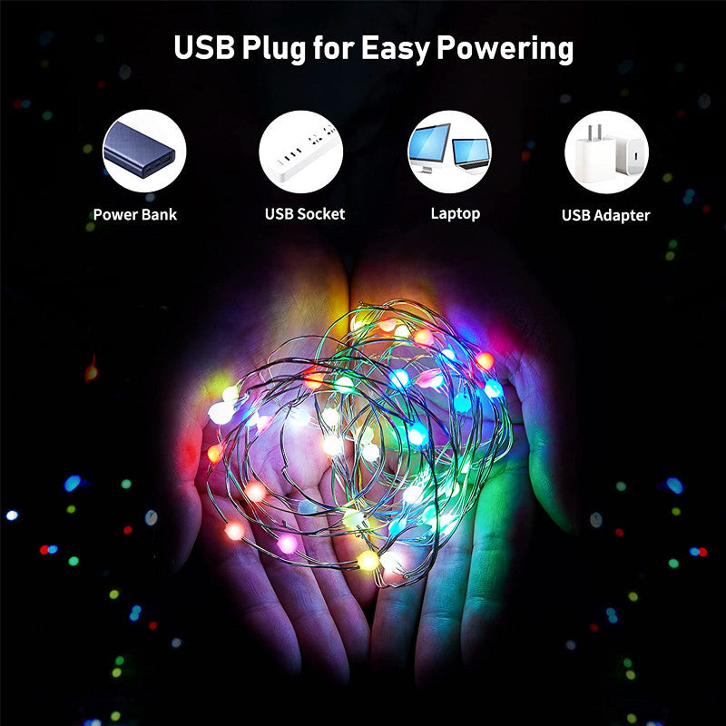 USB Smart Bluetooth Led Kupferdraht String Licht App Steuerung Weihnachtsbaum Dekor Neujahr Fee Licht Girlande Weihnachtsdekoration