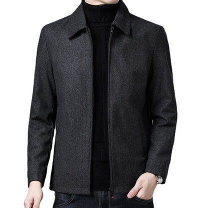 Polo Collar Jacket Zipper Coat Basic Style