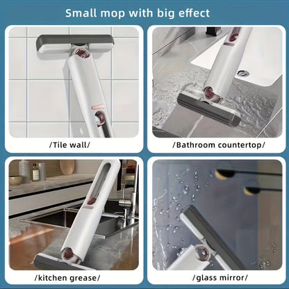 Neuer tragbarer Selbst-NSqueeze-Mini-Mopp, faule Handwäsche, stark saugfähiger Mopp, multifunktionaler tragbarer Squeeze-Reinigungsmopp, Schreibtisch, Fenster, Glasreiniger, Küche, Auto, Schwamm, Reinigungsmopp, Heimreinigungswerkzeuge