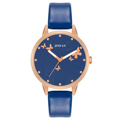 Estudiante Sweet Butterfly Macron Reloj de pulsera de cuarzo de moda todo fósforo