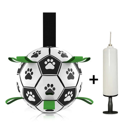 Hundespielzeug Interaktives Haustier-Fußballspielzeug mit Haltegriffen Hund Outdoor-Training Fußball Pet Bite Kaubälle für Hundezubehör 