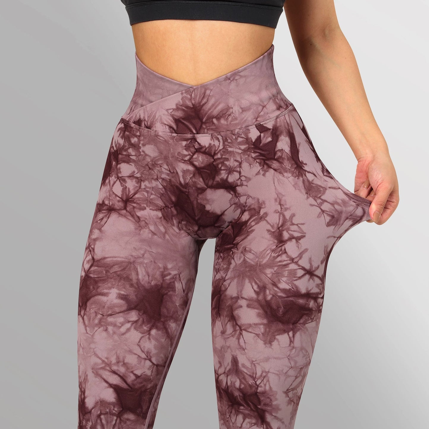 Leggings sin costuras con efecto tie-dye para mujer, pantalones de Yoga, Push Up, deporte, Fitness, correr, gimnasio