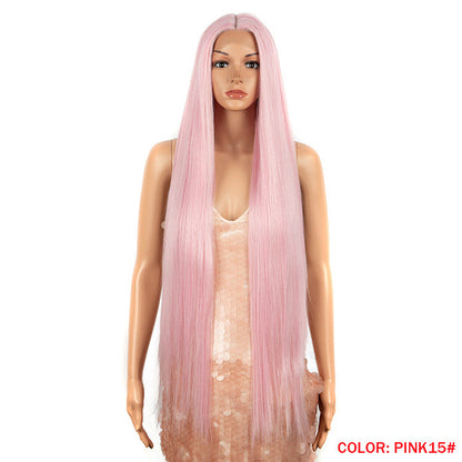 Long Straight Hair Synthetic Fiber Headgear