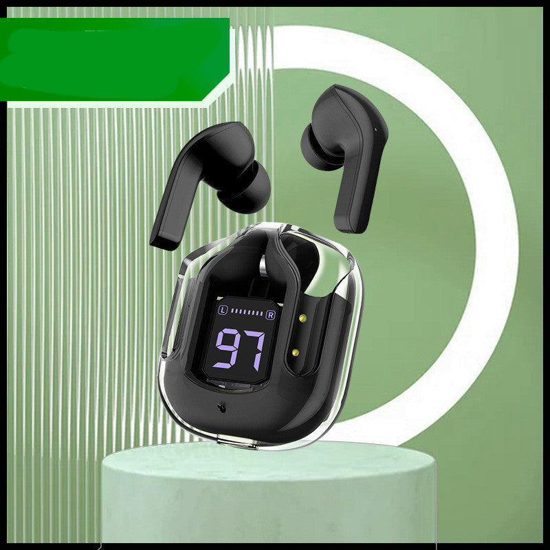 Neues transparentes Mini-Bluetooth-Headset mit digitaler Anzeige, ENC-Rauschunterdrückung, echte kabellose Sportmusik