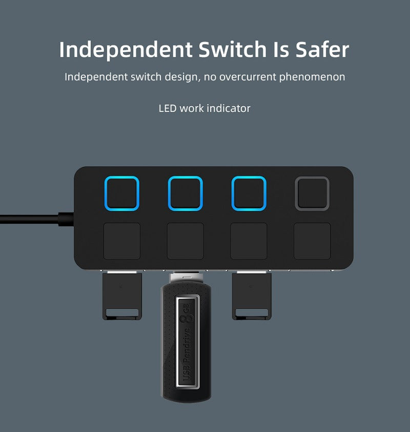 HUB Hub Multi-USB-Splitter 4-Port-Extender