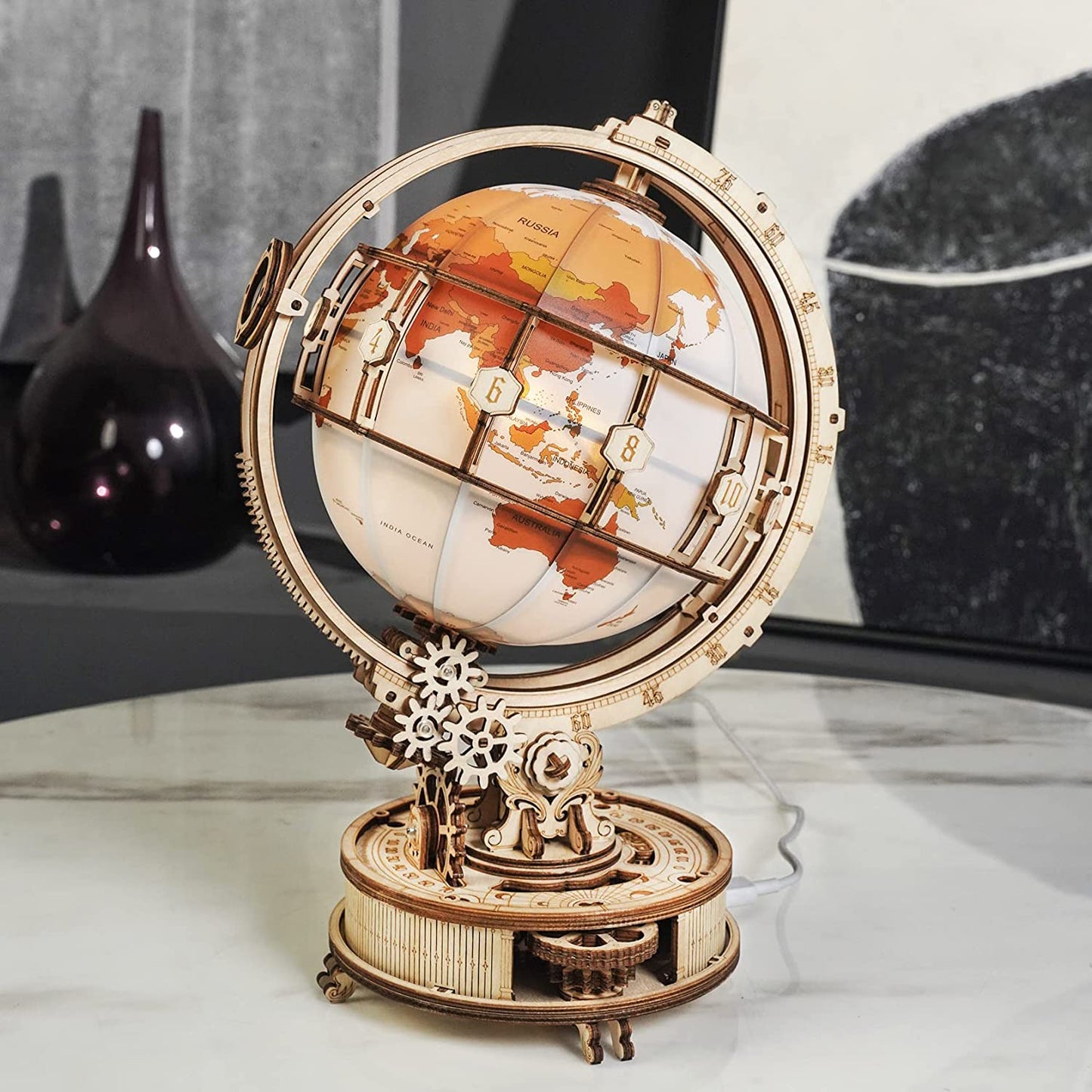 Rokr Luminous Globe 3D Holz Heißer Verkauf 180PCS Modell Baustein Kits Spielzeug