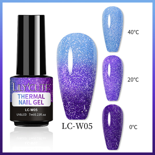 Esmalte de uñas en gel térmico que cambia de color