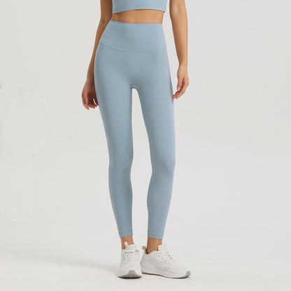 Lycra Pocket Peach High-waisted Nine-point Leggings