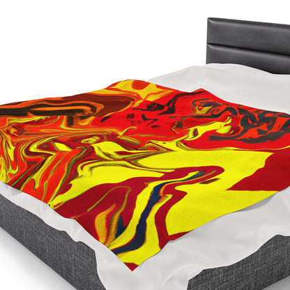 "Abstract Energy in Motion" - The Alien Velveteen Plush Blanket