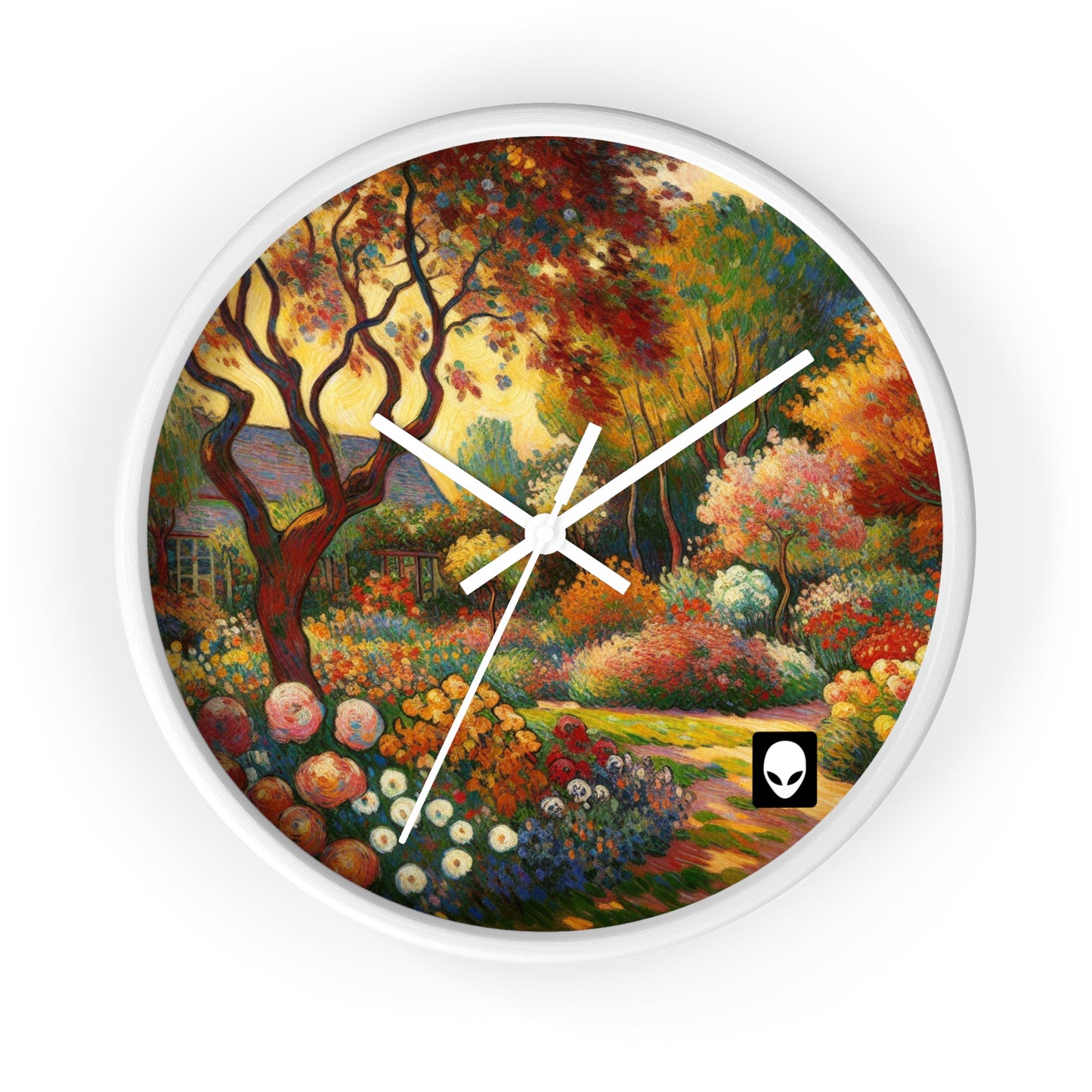 "Fauvista Garden Oasis" - El reloj de pared alienígena estilo fauvismo