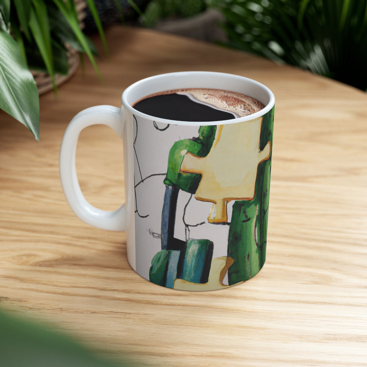 "Cactified Puzzle Time" - The Alien Ceramic Mug 11 oz