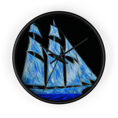 "El velero azul y las velas blancas: Una aventura de libertad en el mar" - The Alien Wall Clock