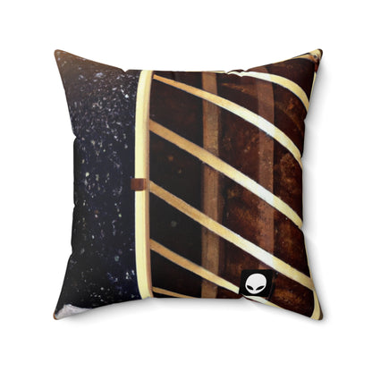 "A Tale of Storytelling Art: A Mixed Media Masterpiece" - The Alien Square Pillow