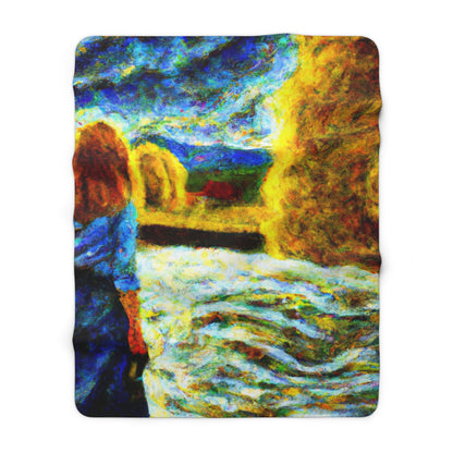 "Along the Riverbanks of Sorrows" - The Alien Sherpa Fleece Blanket