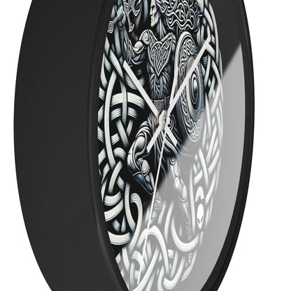 "Celtic Knight: Sword & Shield in Ancient Knots" - The Alien Wall Clock Celtic Art Style