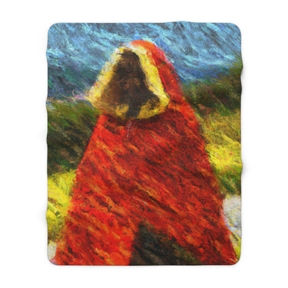 The Tattered Red Cloaked Stranger - The Alien Sherpa Fleece Blanket