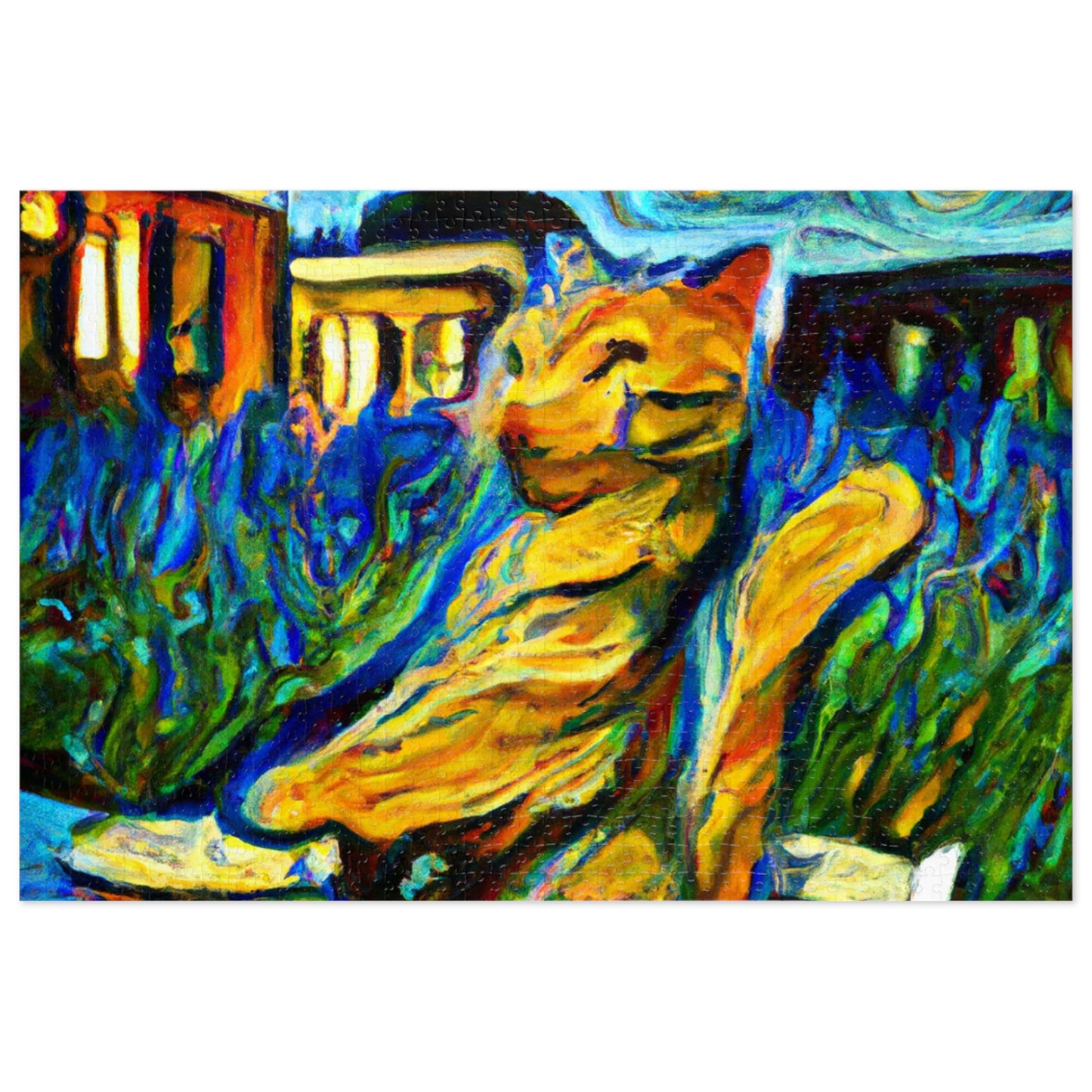 "Un gato entre las hojas de té celestiales" - El extraterrestre Puzzle