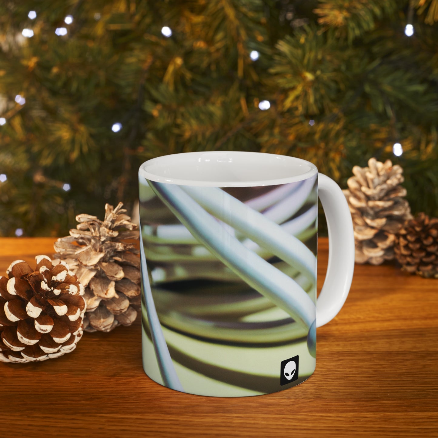 "Abstract Artistry: Constructing Emotion from Common Objects" - The Alien Ceramic Mug 11 oz