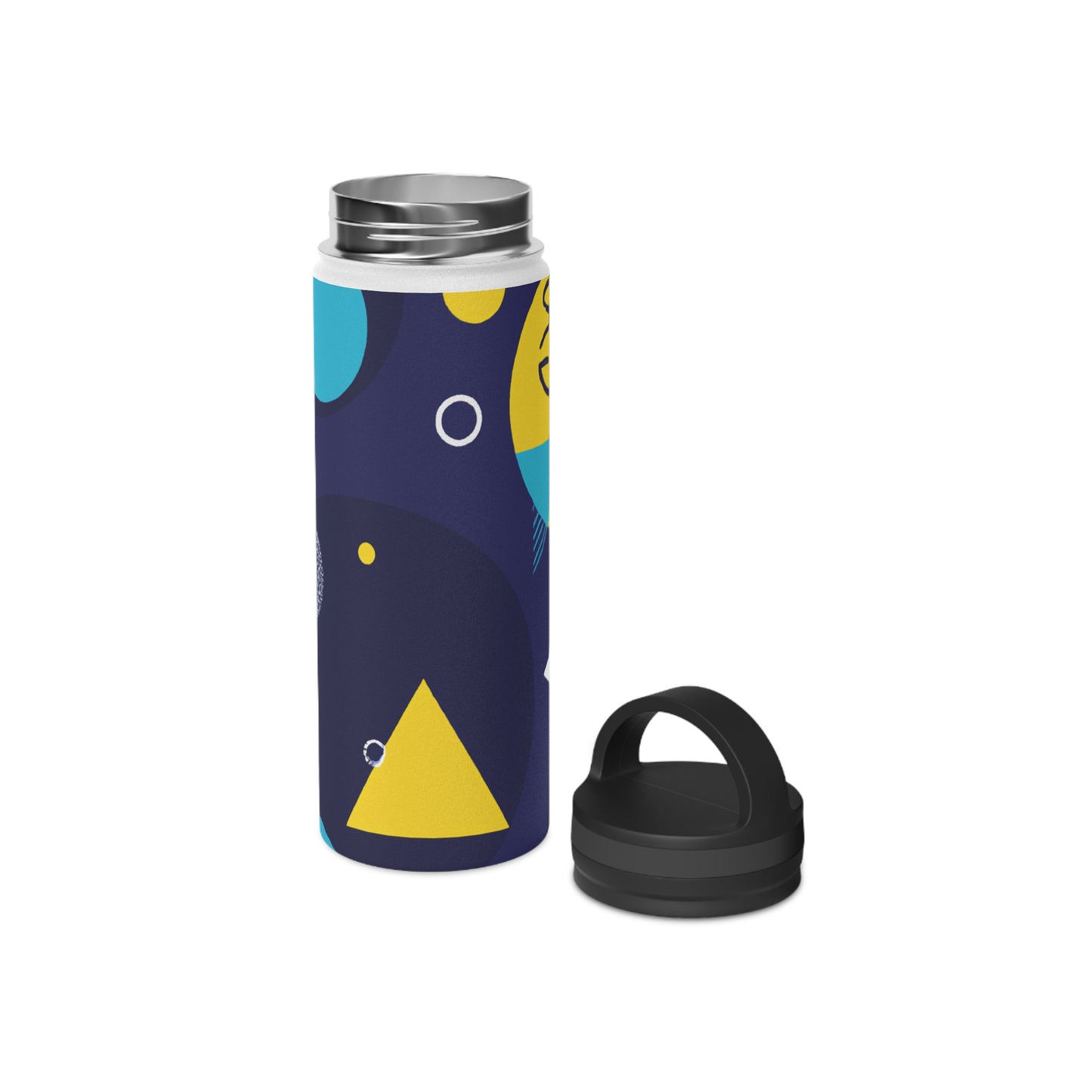 "Geometric Fusion: Bringing Your Vision to Colorful Life" - The Alien Stainless Steel Water Bottle, Handle Lid