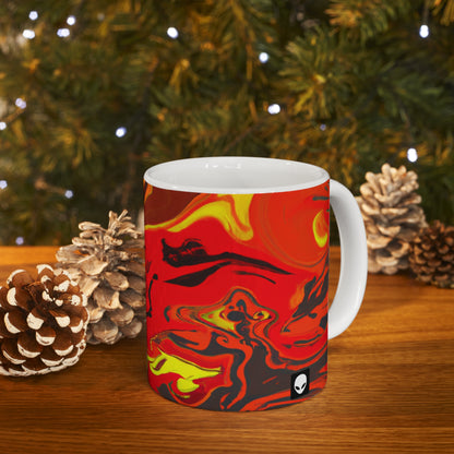 "Abstract Energy in Motion" - The Alien Ceramic Mug 11 oz