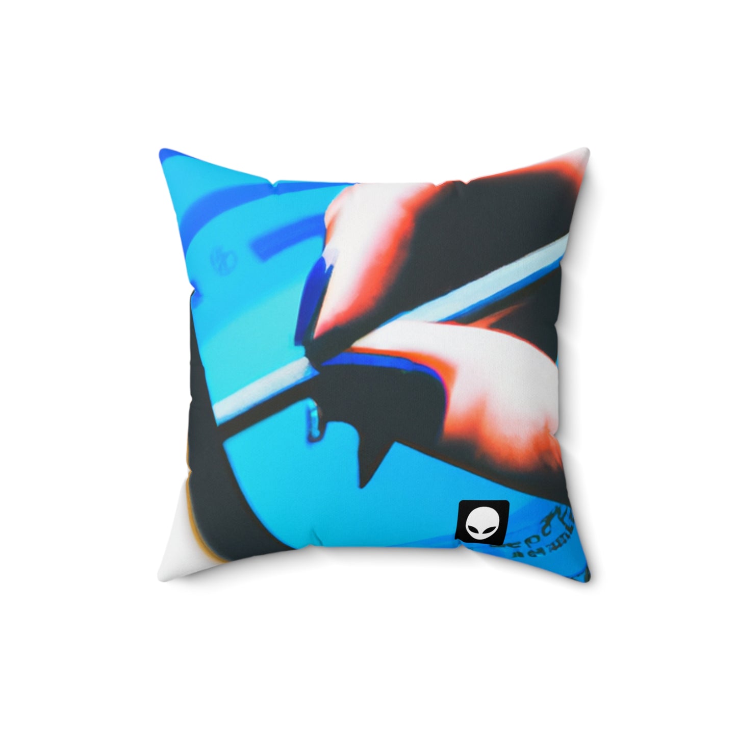 "Interacting with the World Anew: A Mixed-Media Exploration of Technology's Effects" - The Alien Square Pillow