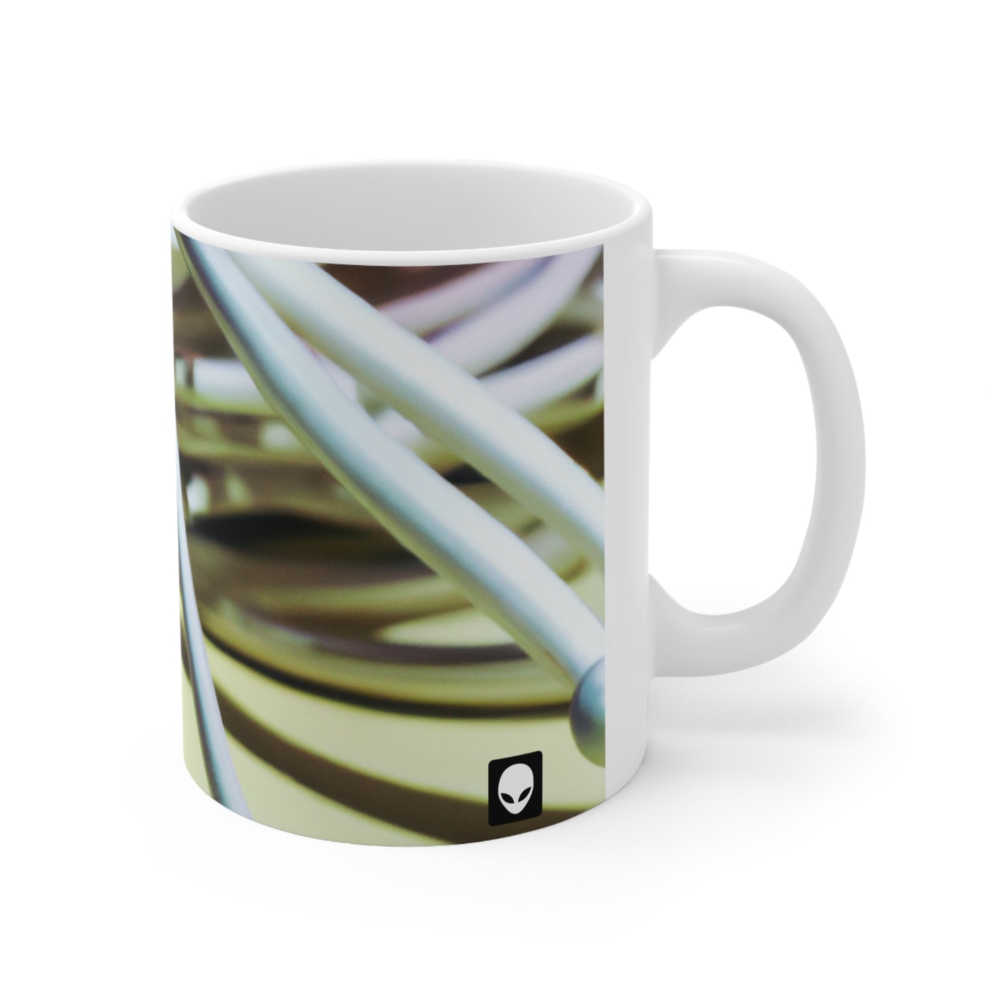 "Arte abstracto: construir emociones a partir de objetos comunes" - Taza de cerámica The Alien de 11 oz