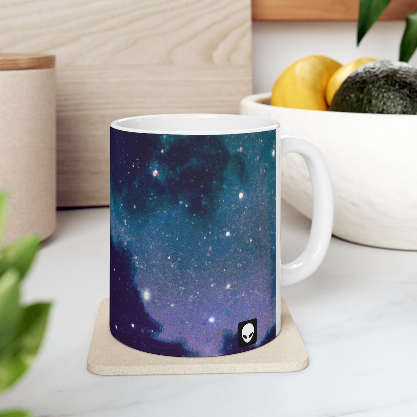 "Sinfonía celestial de medianoche" - La taza de cerámica alienígena 11 oz