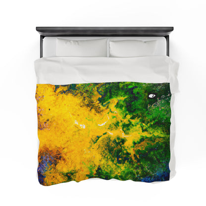 "Exploring Colorful Textures" - The Alien Velveteen Plush Blanket