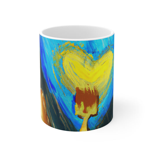 "Life-size Love in a Stormy Sky" - The Alien Ceramic Mug 11 oz