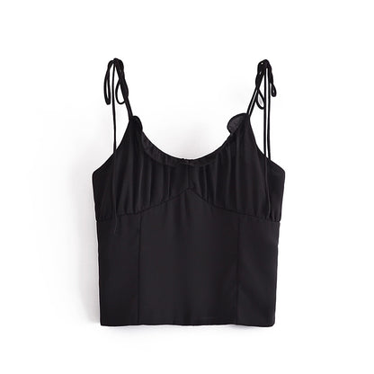 Frauen Kleidung Einfarbig Stringy Selvedge Herzförmige Schulter Gurt Camisole Kleine