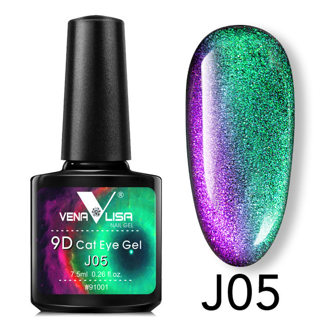 Venalisa 9D Gellack Cat Eye Magic Chameleon Gellack Nagelmaniküre Galaxy Starry Magnetic Mehrfarbig 5 ml Nagelgellack