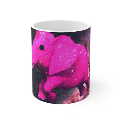 "Majestic Pinkelephant Exploration" - The Alien Ceramic Mug 11 oz