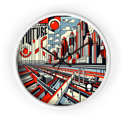 "Constructing Ideas: A Typographic Landscape" - The Alien Wall Clock Constructivism Style