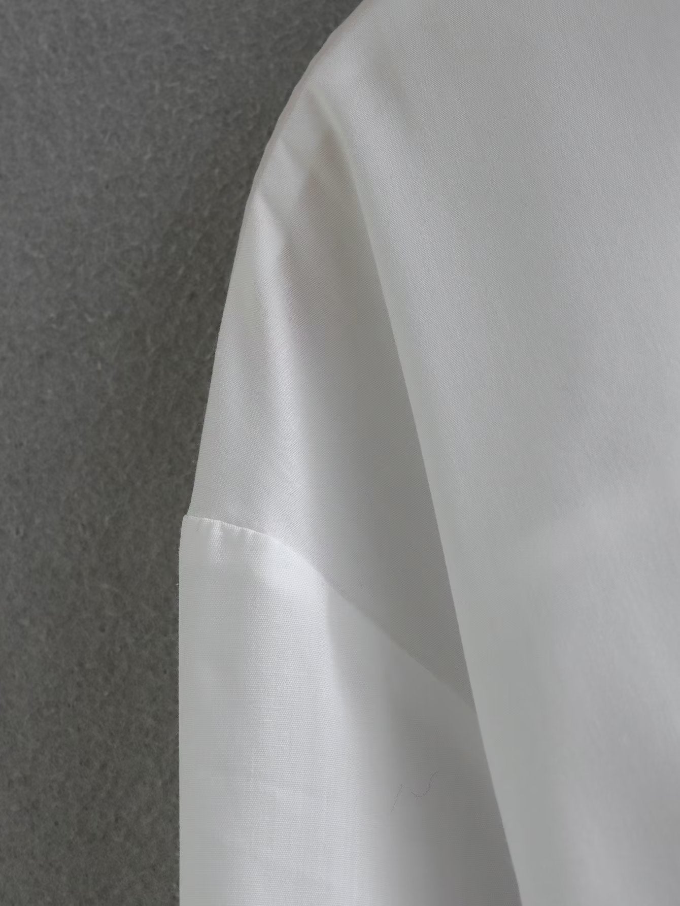 Summer White Polo Collar Solid Color Single Pocket Long Sleeve Shirt Women