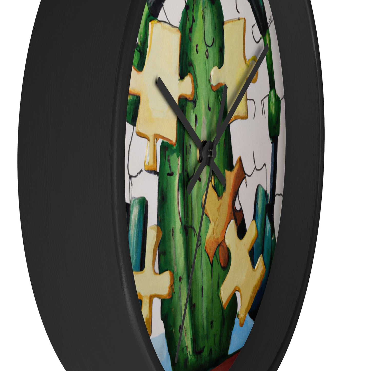 "Cactified Puzzle Time" - The Alien Wall Clock