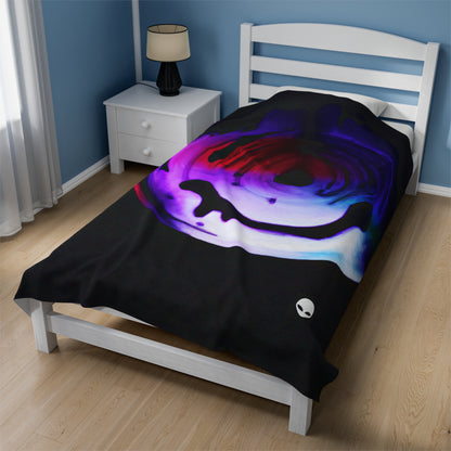 "Exploring Contrasts: A Colorful Dance of Luminance and Chromatic Aberration" - The Alien Velveteen Plush Blanket