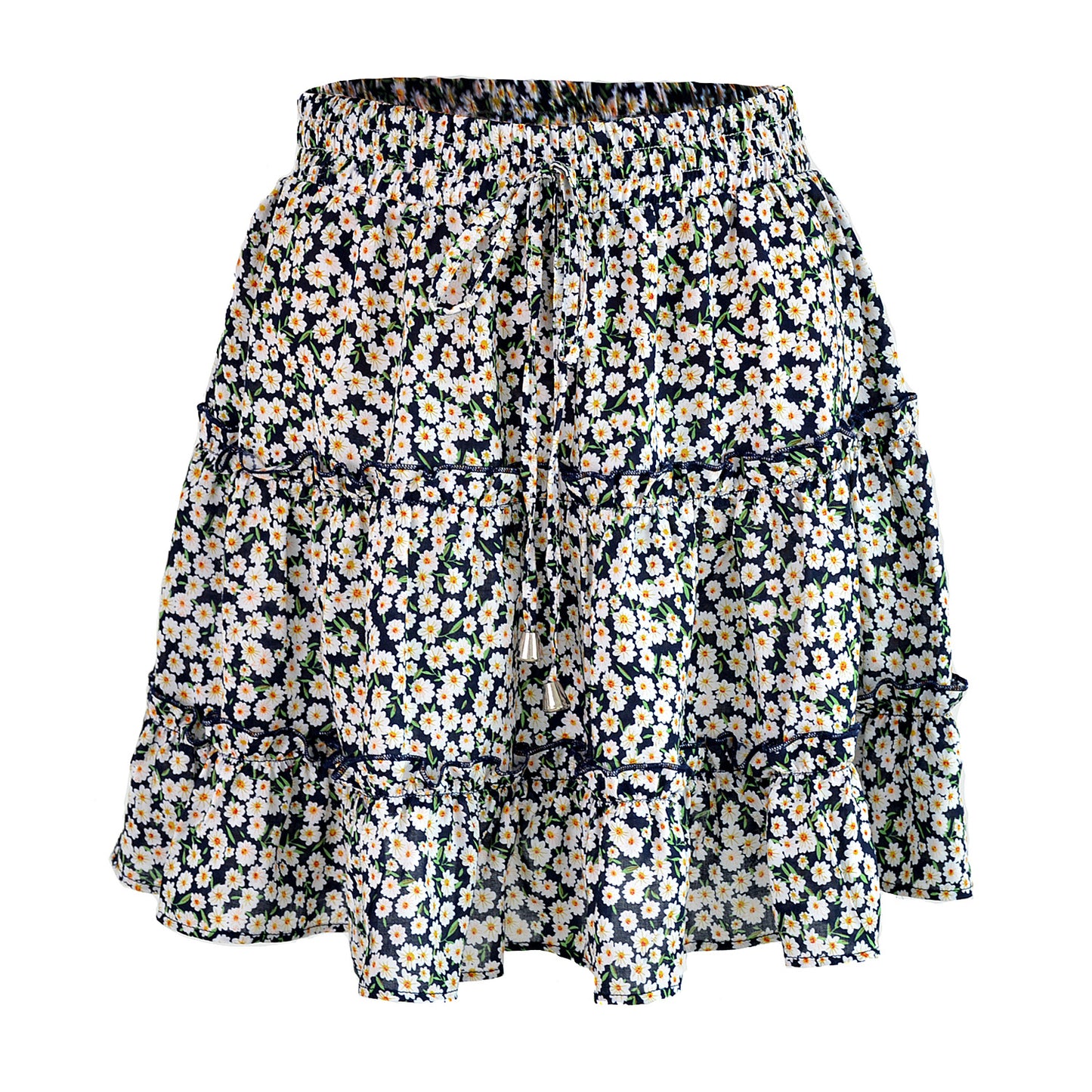 HighWaist Ruffles Floral Skirt Printed Beach A line Skirt