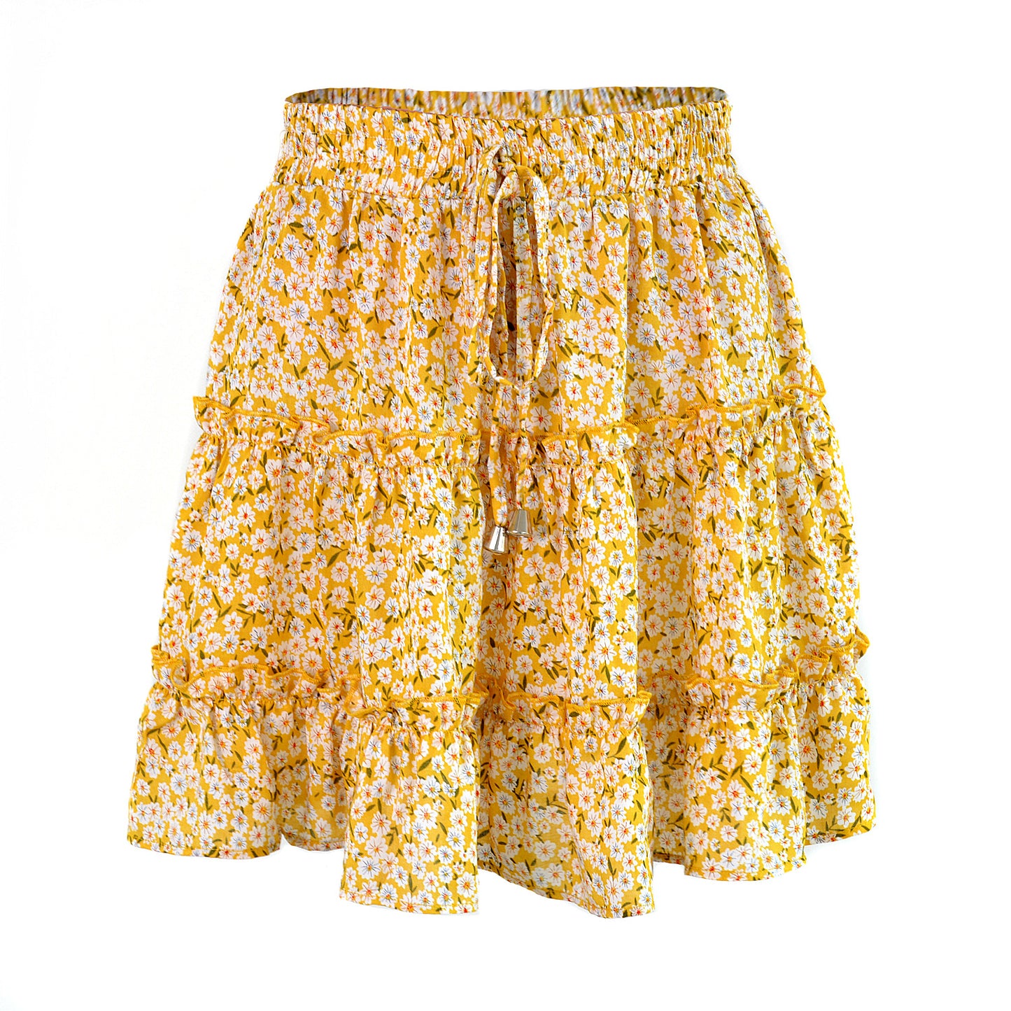 HighWaist Ruffles Floral Skirt Printed Beach A line Skirt