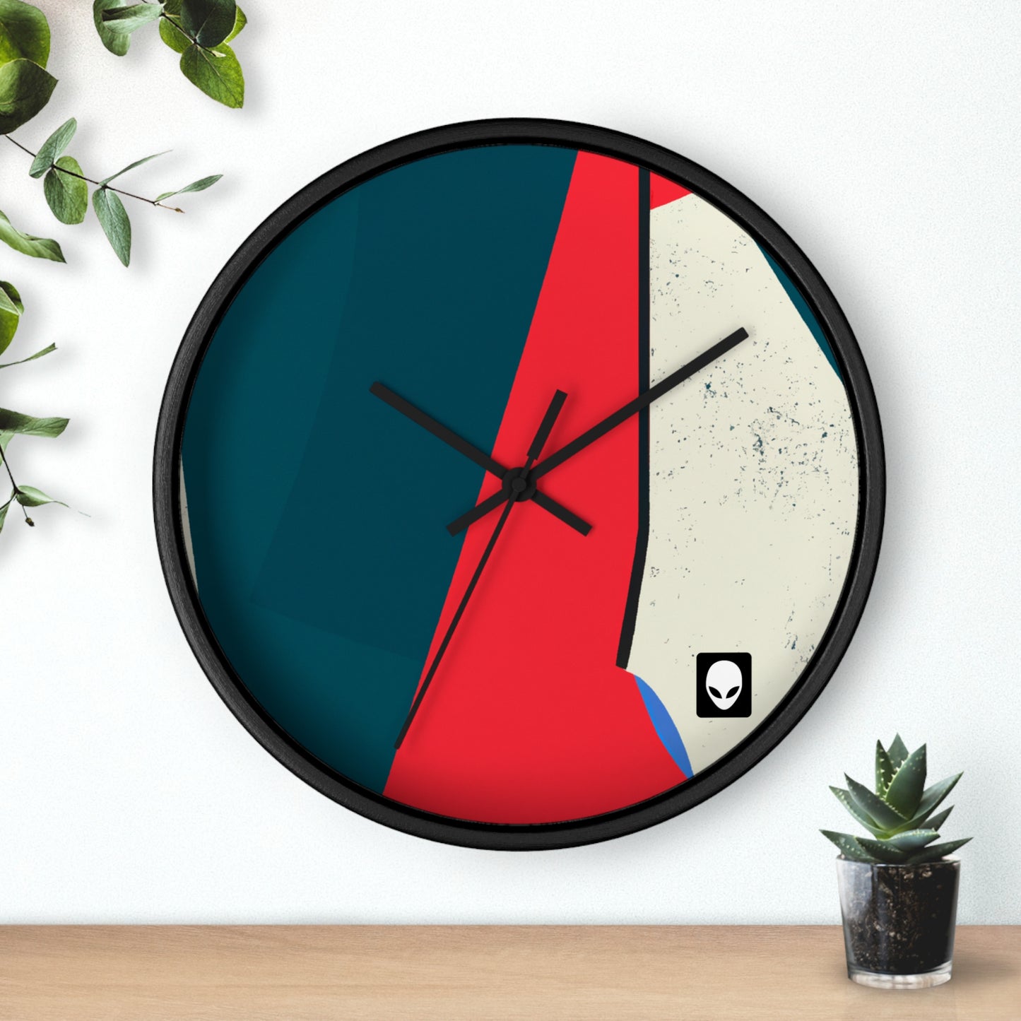 "Abstract Expressionism: Exploring Lines and Shapes" - The Alien Wall Clock