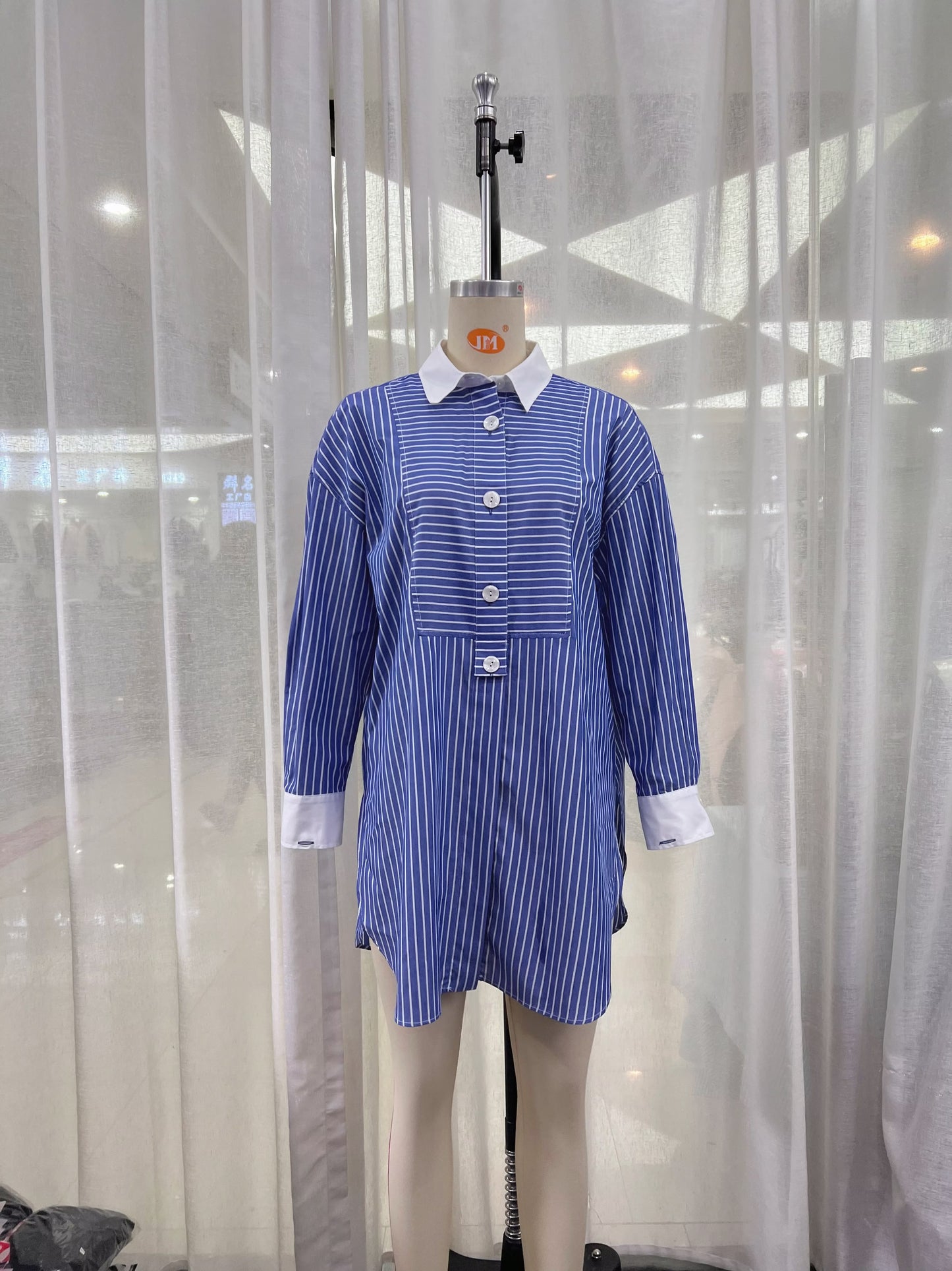 Camisa informal francesa de seda de morera a rayas para mujer, camisa de manga larga ajustada elegante, primavera y verano