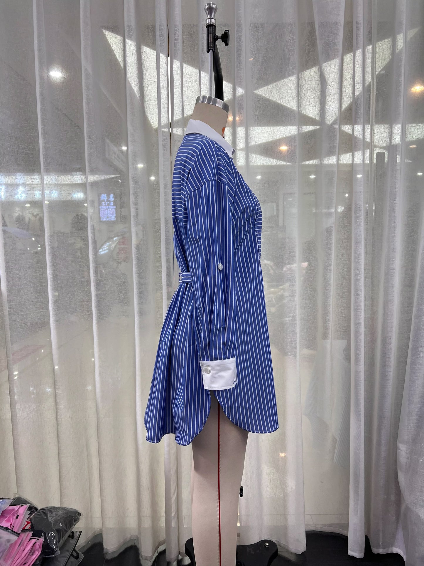 Camisa informal francesa de seda de morera a rayas para mujer, camisa de manga larga ajustada elegante, primavera y verano