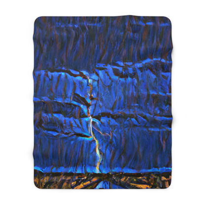 "Electric Splits in the Heavens" - The Alien Sherpa Fleece Blanket