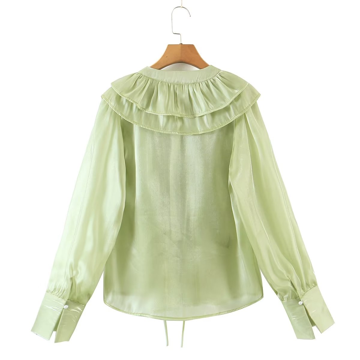 Summer Loose Slimming Niche Overlay Ruffled Long Sleeve