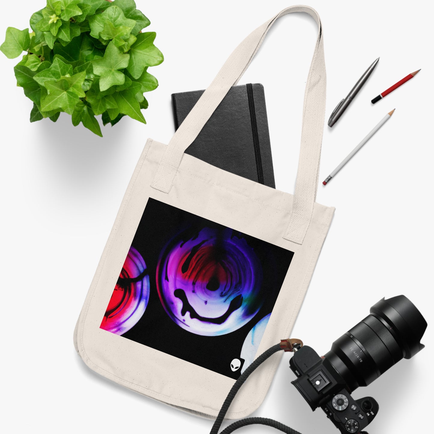 "Exploring Contrasts: A Colorful Dance of Luminance and Chromatic Aberration" - The Alien Eco-friendly Tote Bag