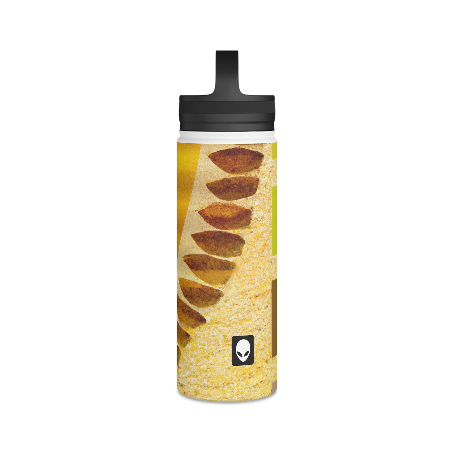 "A Natural Mosaic: Shapes and Colors from the Earth" - The Alien Stainless Steel Water Bottle, Handle Lid