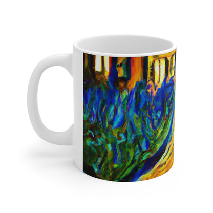 "A Cat Amongst the Celestial Tea Leaves" - The Alien Ceramic Mug 11 oz