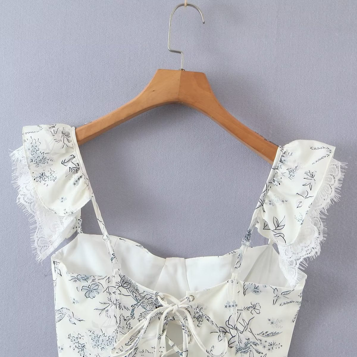 Frühling Frauen Kleidung Spitze Kiel Schlank Strap Top Criss-cross