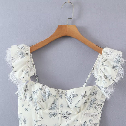 Frühling Frauen Kleidung Spitze Kiel Schlank Strap Top Criss-cross