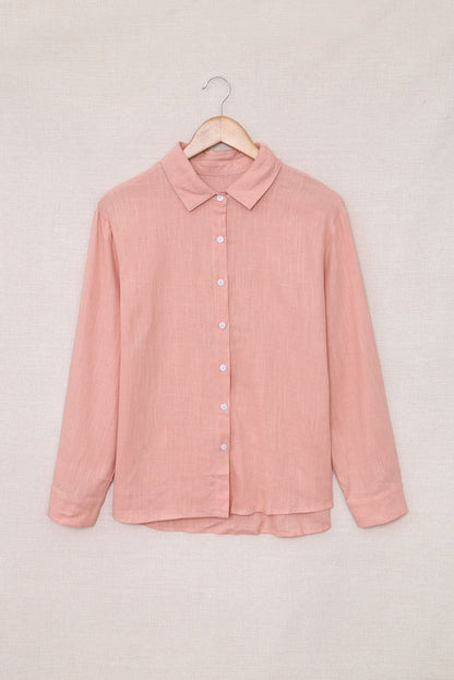 Sky Blue Textured Solid Color Basic Shirt